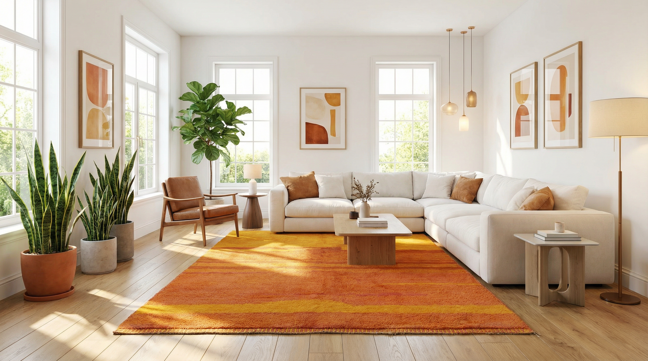  marokkanischer beni ourain Teppich  in Orange