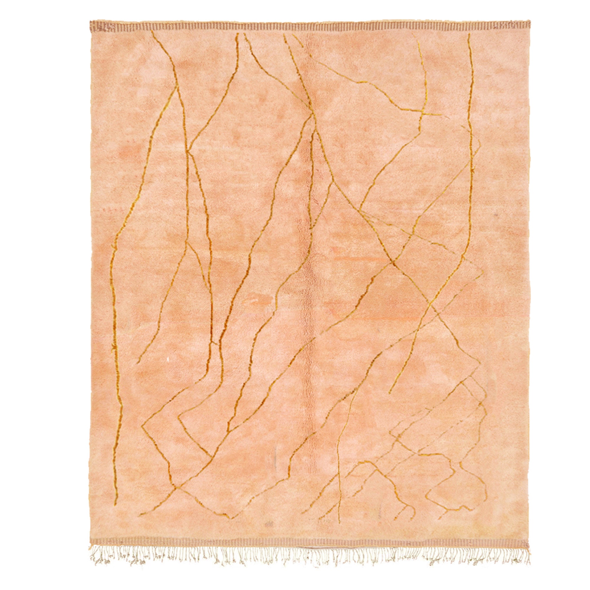 Golden Dunes - orange beige Beni Ourain - Moroccan Berber rug - Beni ourain rug - all wool berber rug - Custom area rug - handmade rug - Genuine lamb wool - berber wool rug - area