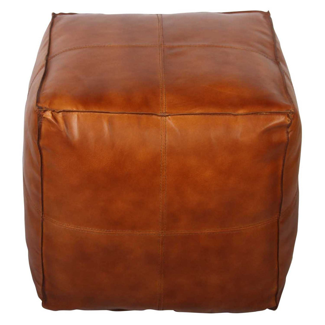 POUF  LEDER COGNAC 