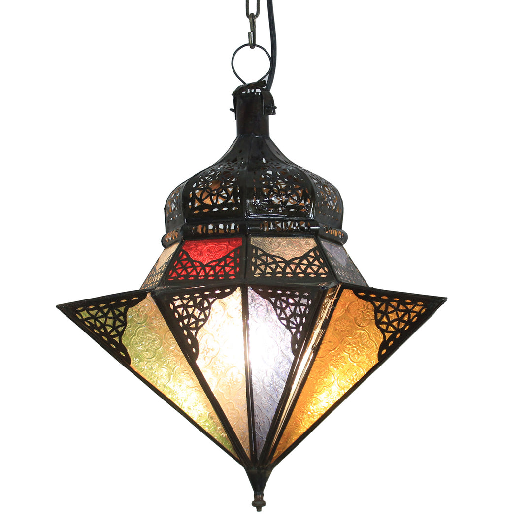 Glas Pendelleuchte bunt , Hängeleuchte, Handgefertigte Pendelleuchte , orientalische Pendelleuchte, Deckenleuchte , Teelichterlaterne     