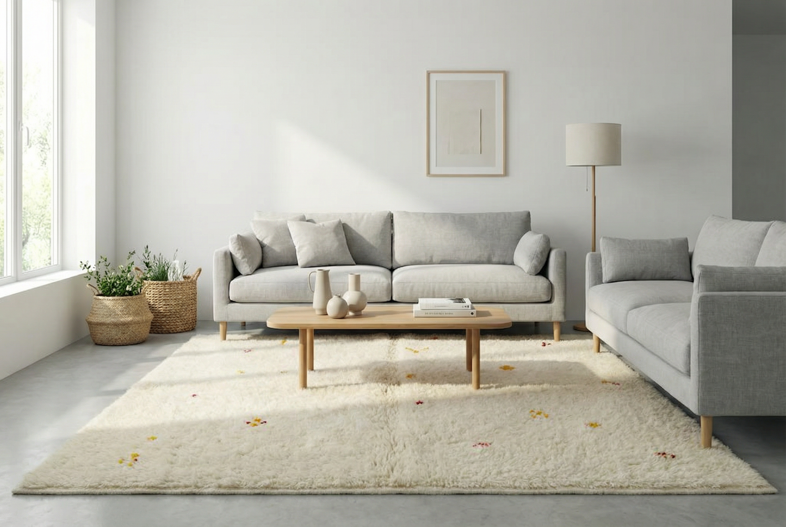 Black & White Beni Ourain With Berber Symbols