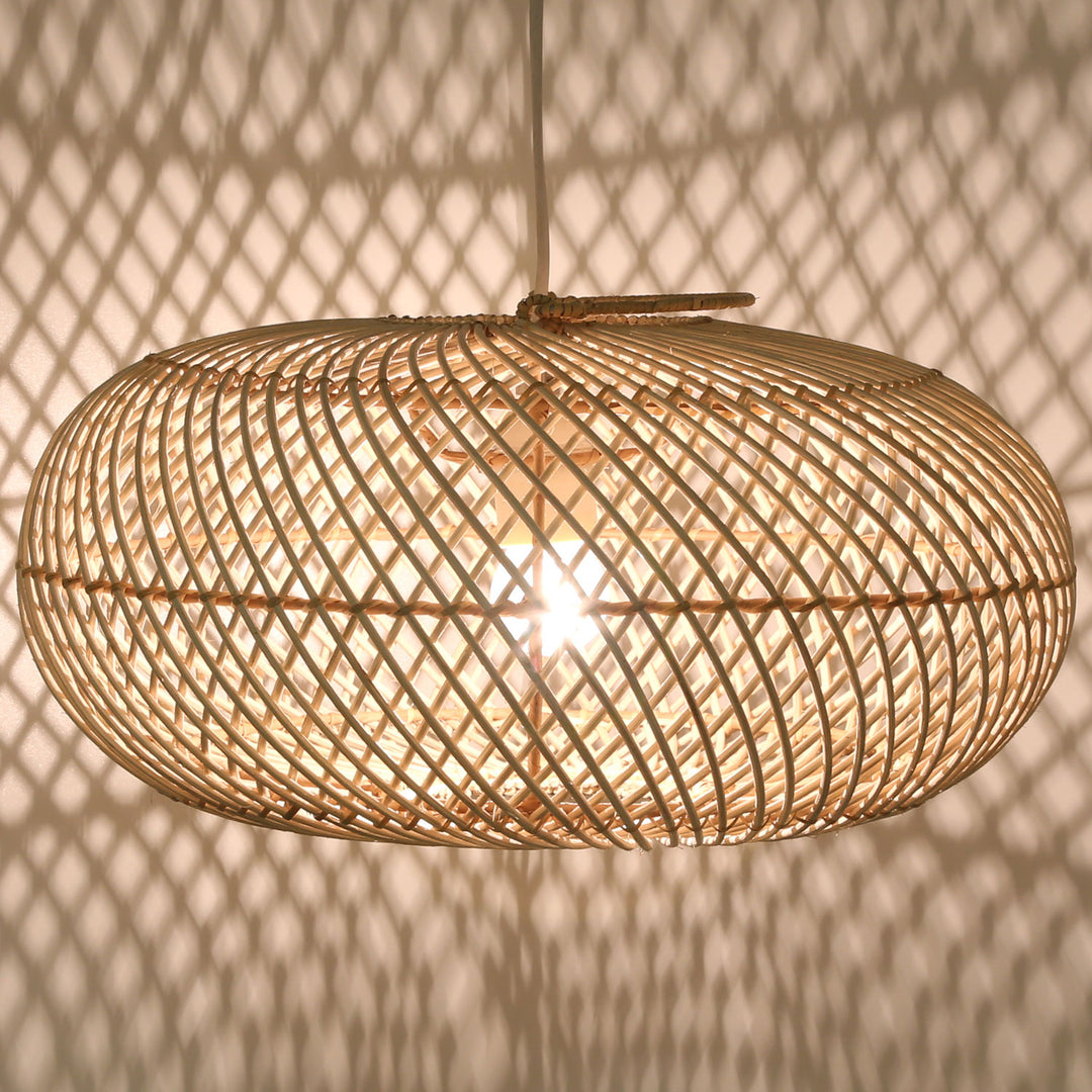 Pendelleuchte Rattan Lampe Oval 