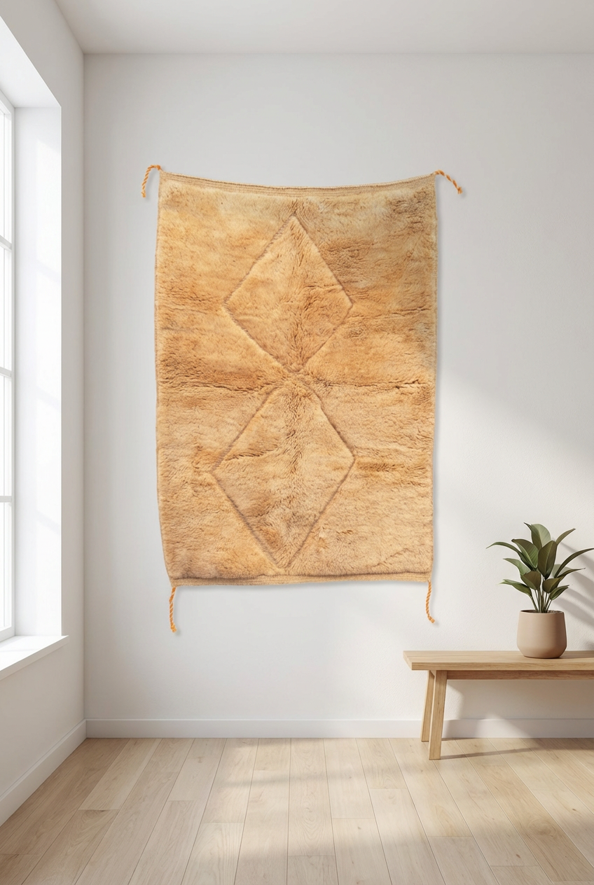 Beni Ourain - Black and White, Beige, Berber carpet, Moroccan rugs,  Authentic Handmade, Natural Wool,  Sheep's wool, Cream Berber rugs 