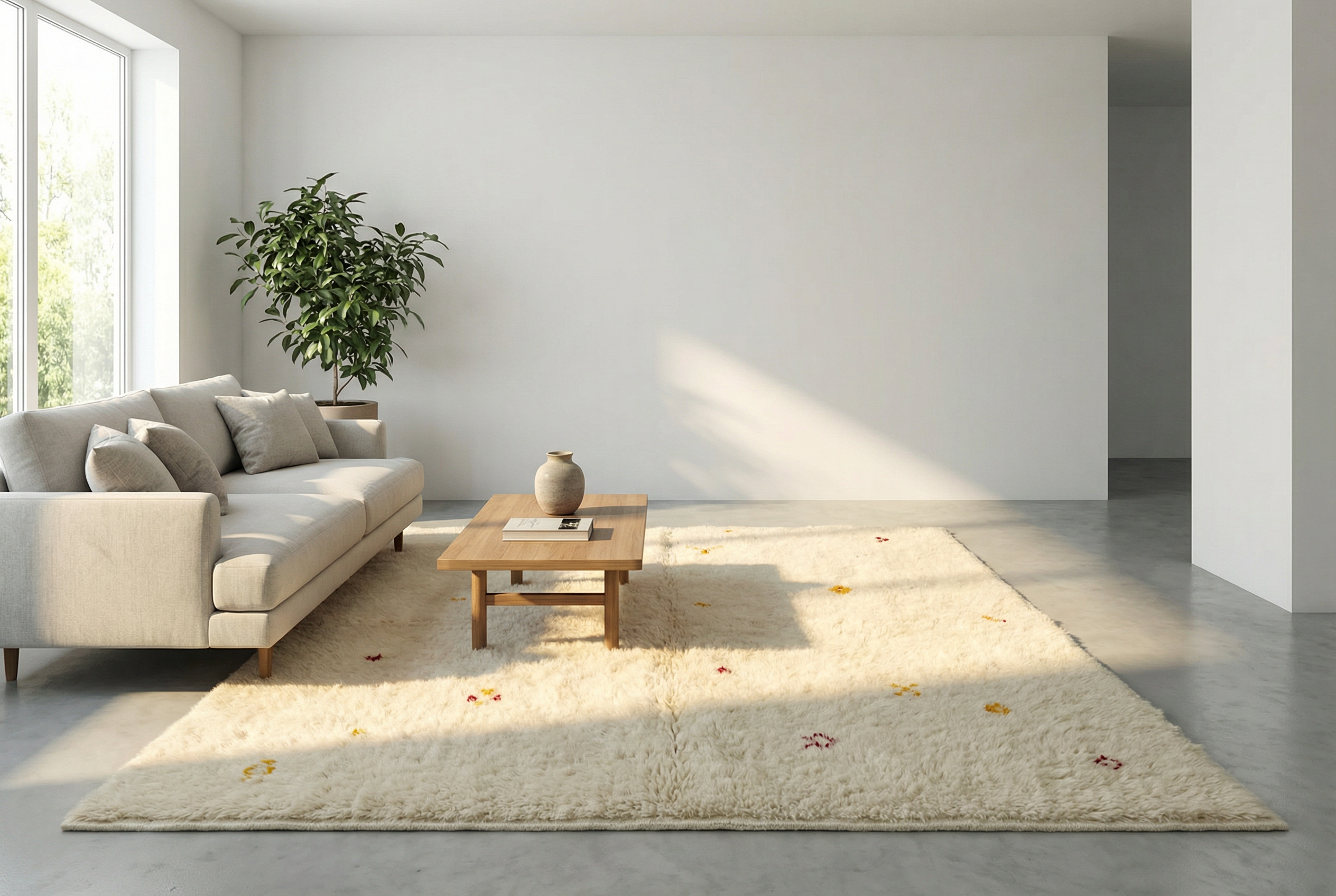 Black & White Beni Ourain With Berber Symbols