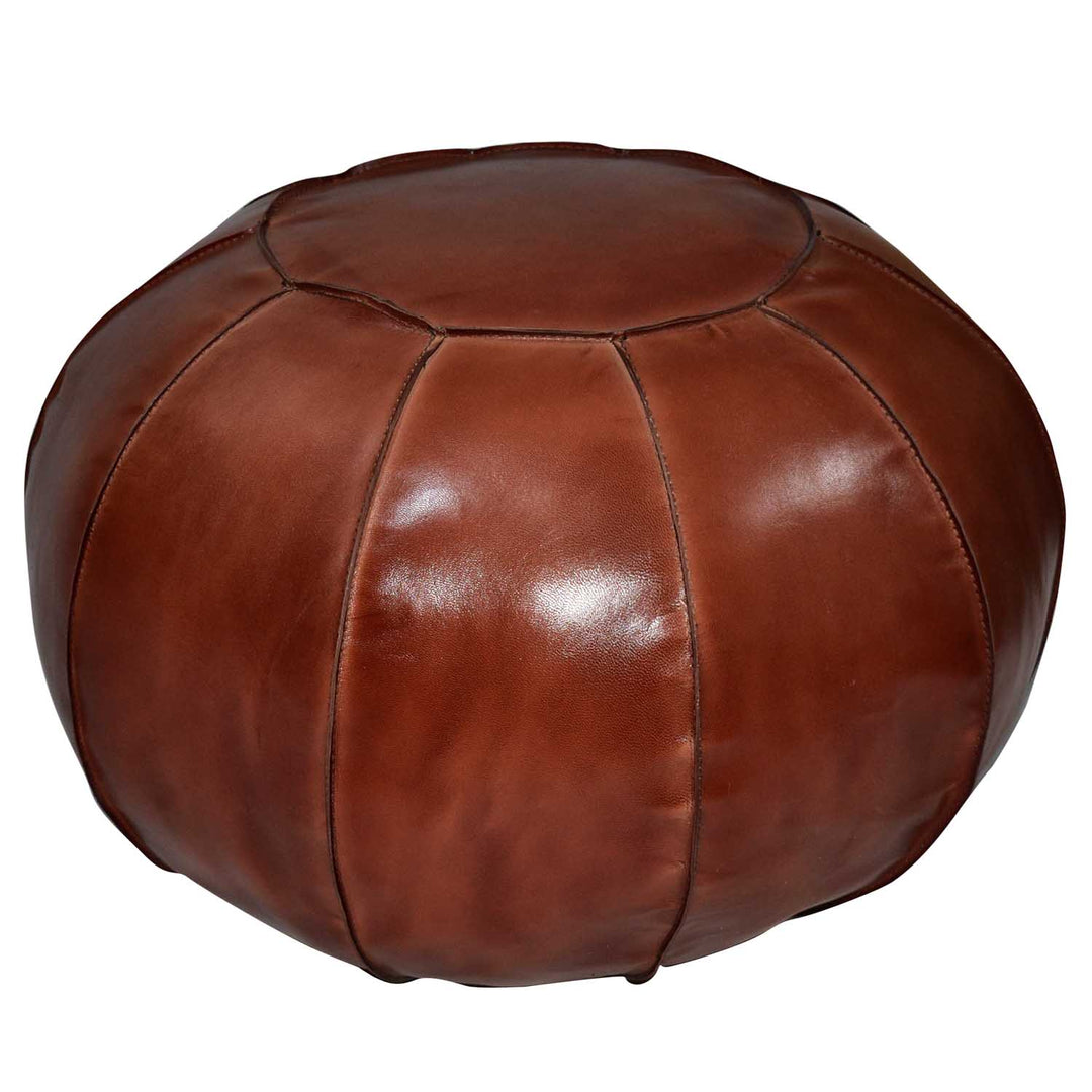 LEDER POUF  BRAUN 