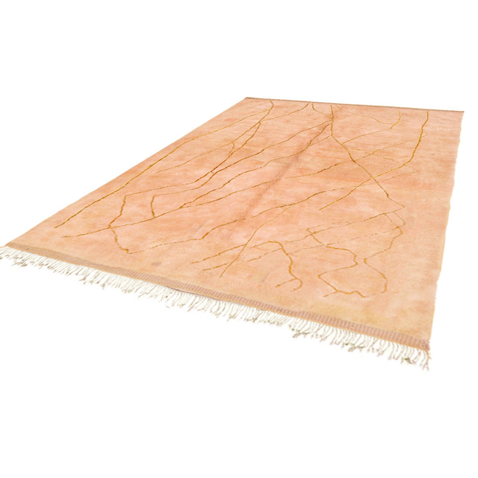 Golden Dunes - orange beige Beni Ourain - Moroccan Berber rug - Beni ourain rug - all wool berber rug - Custom area rug - handmade rug - Genuine lamb wool - berber wool rug - area