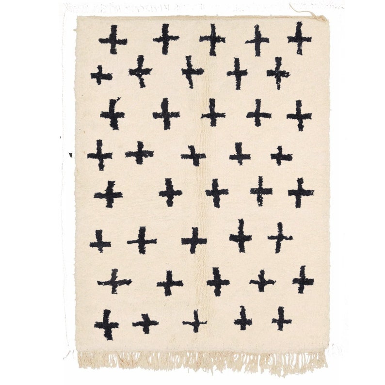 Designer Carpet - Traditional Beni Ourain Yellow, Brown, Red, Moroccan Rugs, Berber Carpets, Handmade, Handwoven