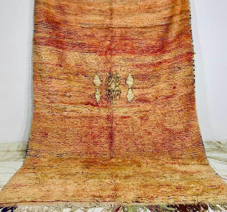 Beni Mguild  vintage Berberteppich Lachs Farbe  260 x 175 cm
